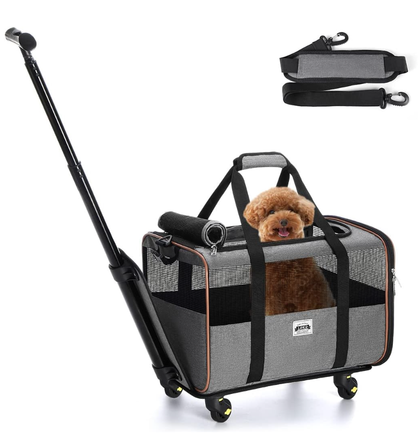 Airline approved dog carrier for a frenchie